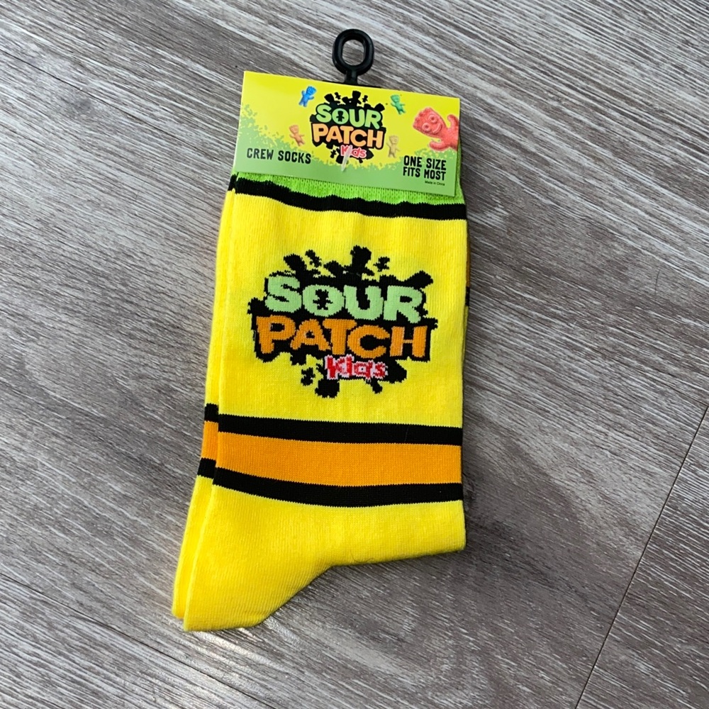 Sour patch kids Yellow Crew Socks
